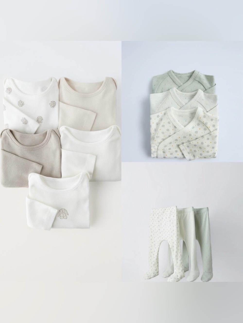 Zara Baby Neutral Onesie and Leggings Set Bundle